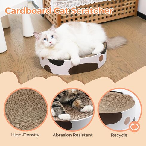 ComSaf Scratch Lounge Cat Bed, Cat Scratcher Bed Oval, Sisal Cat Scratcher for Indoor Cats Grinding Claw, Durable Cat Scratch Bed for Small Cat Kitten, No Debris No Mess, Protect Furniture Carpet Sofa in Saudi Arabia