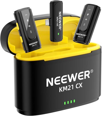 NEEWER Wireless Lavalier Microphone Kit for Type C Phone PC Laptop, Reverb & Noise Canceling Mini Lapel Mic Compatible with iPhone 15 Series Samsung Galaxy, for Live Streaming Vlog Interview, KM21 in Saudi Arabia