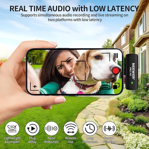 NEEWER Wireless Lavalier Microphone Kit for Type C Phone PC Laptop, Reverb & Noise Canceling Mini Lapel Mic Compatible with iPhone 15 Series Samsung Galaxy, for Live Streaming Vlog Interview, KM21 in Saudi Arabia