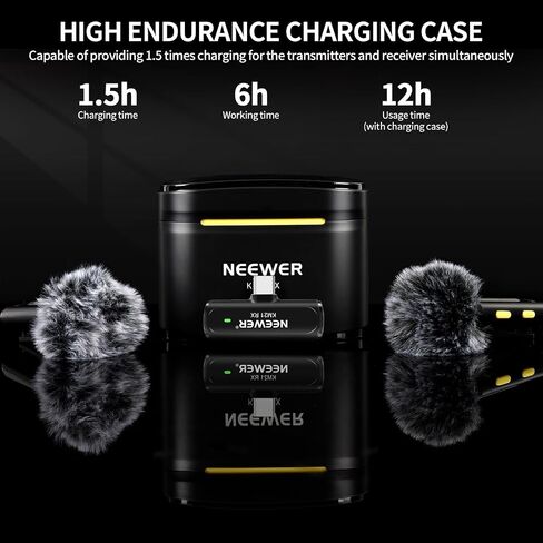 NEEWER Wireless Lavalier Microphone Kit for Type C Phone PC Laptop, Reverb & Noise Canceling Mini Lapel Mic Compatible with iPhone 15 Series Samsung Galaxy, for Live Streaming Vlog Interview, KM21 in Saudi Arabia
