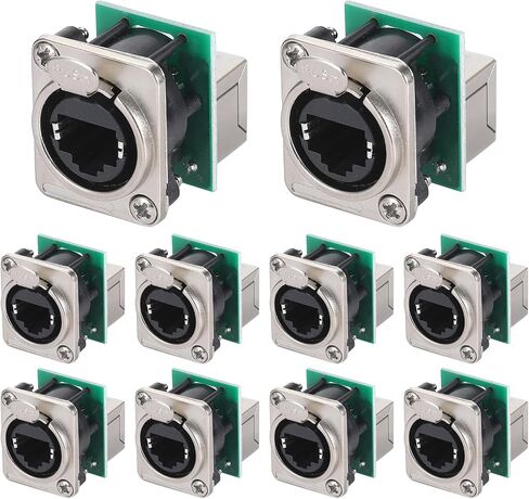 PENGLIN 5 قطع مقبس هيكل Ethercon Rj45، D-N8FDP RJ45 مقبس تركيب لوحة التغذية/التمرير، موصل تثبيت اللوحة الرأسية من سلسلة D Cat5 RJ45 in Kuwait