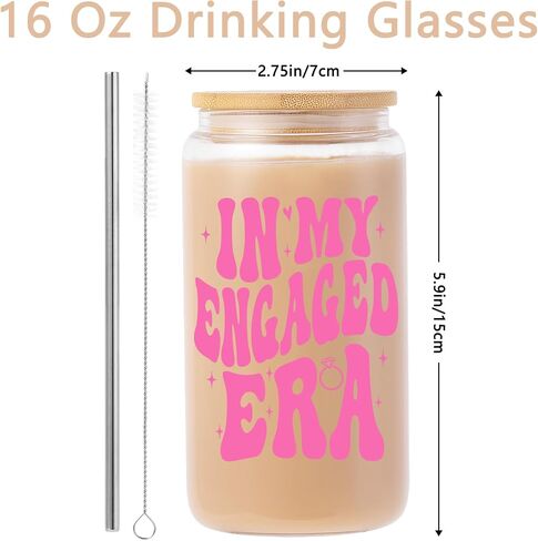 Bridal Shower Gifts for Bride - Bachelorette Gifts for Bride to Be - Wedding Engagement Gifts for Her - Birthday Anniversary Christmas Gifts for women Wife Girlfriend Couple In My Wifey Era Glass Cup in Saudi Arabia
