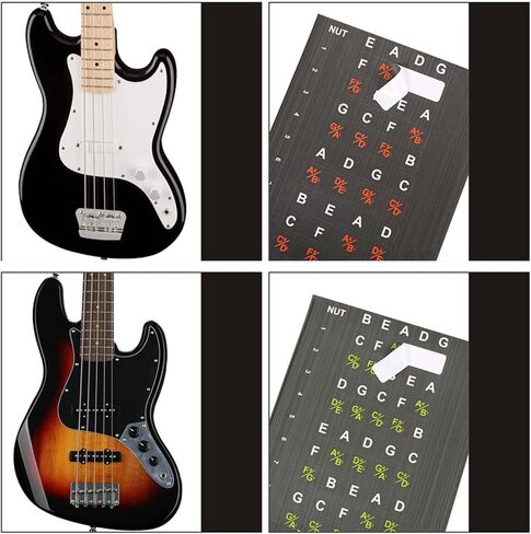 ملصق RiToEasysports Guitar Fretboard ملصق Bass Chord Fret Note Finger Guide Map ملصق لممارسة ملحقات اللعب (لمدة 5 أوتار)، RiToEasysportst20mdu4wrp-12 in Saudi Arabia