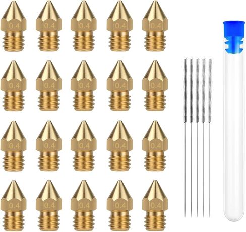 0.8MM MK8 Ender 3 Brass Nozzles 20pcs with 3 Needles for 3D Printer Extruder - Compatible with MK8/CR-8/CR-10/Ender 3/Ender 3S/5/6 (0.8MM) in Saudi Arabia