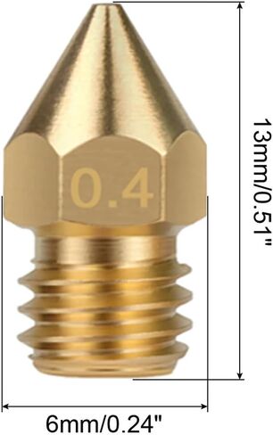 0.8MM MK8 Ender 3 Brass Nozzles 20pcs with 3 Needles for 3D Printer Extruder - Compatible with MK8/CR-8/CR-10/Ender 3/Ender 3S/5/6 (0.8MM) in Saudi Arabia