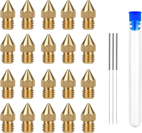 0.8MM MK8 Ender 3 Brass Nozzles 20pcs with 3 Needles for 3D Printer Extruder - Compatible with MK8/CR-8/CR-10/Ender 3/Ender 3S/5/6 (0.8MM) in Saudi Arabia