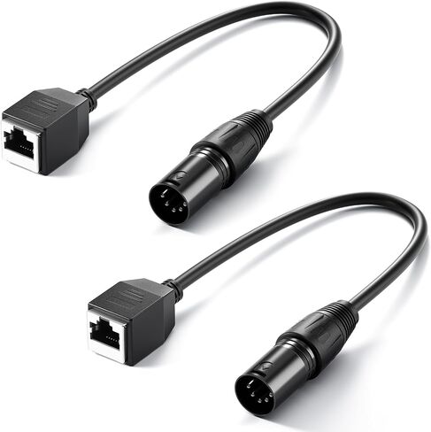 Neewer 3 دبوس DMX XLR أنثى إلى كابل RJ45 أنثى، 2 حزمة RJ45 إلى 3 دبوس XLR محول XLR موصل فقط TL60 RGB أنبوب ضوء العصا وDMX512 وحدة تحكم الإضاءة، 1 قدم / 35 سم، NC008 in Kuwait