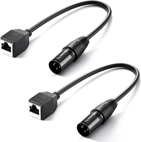 Neewer 3 Pin DMX XLR Female to RJ45 Female Cable, 2 Pack RJ45 to 3 Pin XLR Adapter XLR Connector Only TL60 RGB Tube Light Wand and DMX512 Console Lighting Controller, 1ft/35cm, NC008 in Saudi Arabia