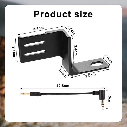 Microphone Cold Shoe, Microphone Adapter Mounting Bracket External Mic Holder with Audio Cable for Insta360 X4 Accessories in Saudi Arabia