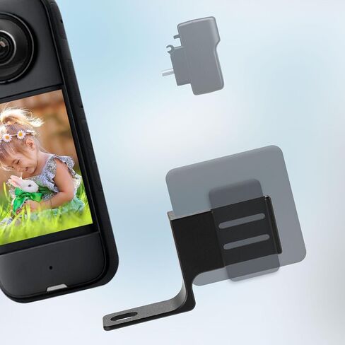 Microphone Cold Shoe, Microphone Adapter Mounting Bracket External Mic Holder with Audio Cable for Insta360 X4 Accessories in Saudi Arabia