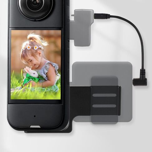 Microphone Cold Shoe, Microphone Adapter Mounting Bracket External Mic Holder with Audio Cable for Insta360 X4 Accessories in Saudi Arabia