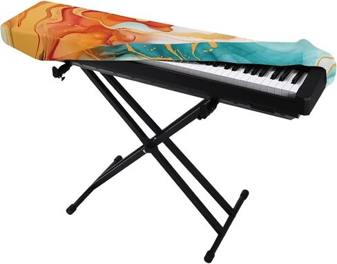 Colorful Marble Keyboard Piano Cover Waterproof Stain Resistant Digital/Electric Piano Cover Dust Cover Piano Keyboard Accessories Fits Keyboards 61-88 Keys in Saudi Arabia