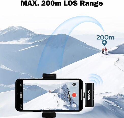 Godox WES2 Kit2 2.4GHz Wireless Microphones, 8H Battery Life, 2.4G Wireless Mic, 200m(656ft.) Range, APP Control for Smartphone for TikTok, YouTube, Vlogs, Interview (Dual-Channel Kit USB-C Version) in Saudi Arabia
