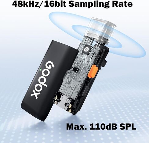 Godox WES2 Kit2 2.4GHz Wireless Microphones, 8H Battery Life, 2.4G Wireless Mic, 200m(656ft.) Range, APP Control for Smartphone for TikTok, YouTube, Vlogs, Interview (Dual-Channel Kit USB-C Version) in Saudi Arabia