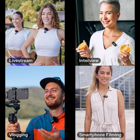 Godox WES2 Kit2 2.4GHz Wireless Microphones, 8H Battery Life, 2.4G Wireless Mic, 200m(656ft.) Range, APP Control for Smartphone for TikTok, YouTube, Vlogs, Interview (Dual-Channel Kit USB-C Version) in Saudi Arabia