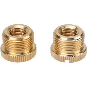 CAMVATE 5/8"-27 Male to 3/8"-16 Female Microphone Screw Adapter Gold Color Nickel Brass Made(2 Pieces) - 2922