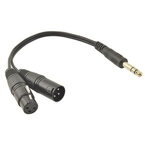 6.35mm (1/4inch) TRS to XLR Y Splitte Cable, Dafensoy 6.35mm (1/4inch) TRS Male to XLR Male and Female Microphone Stereo Unbalanced Audio Converter Adapter 1Feet