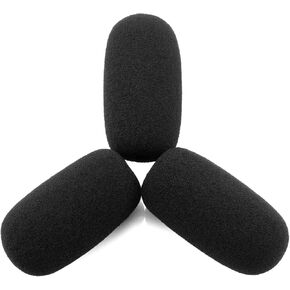 LEFXMOPHY Pop Filter for TECKNET TK-HS001 TK-HS003 Bluetooth Headset Microphone Spongue Windscreen 3-Pack Black Foam Cover