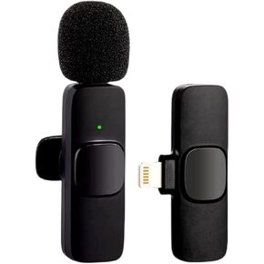 Wireless Microphone for iPhone iPad, Plug-Play Wireless Lavalier Mic for Video Recording Live Stream Vlog YouTube TikTok Facebook (Black)