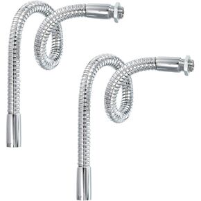 PATIKIL 11.8" Universal Gooseneck Hose, 2Pcs M10 Fine Thread Metal Bendable Hose Flexible Arm Gooseneck Tube Extension for Multifunction DIY, Silver Tone