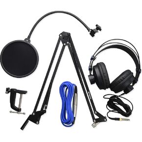 PreSonus Broadcast Accessory Pack with Boom Arm, Pop Filter, Headphones, and XLR Cable for Podcasting, Streaming, Gaming and More