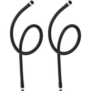PATIKIL 19.7" Gooseneck Hose, 2 Pcs M8 to M10 Fine Thread Bendable Metal Hose Flexible Arm Soft Tube Extension for Lamp, DIY Equipment, Black