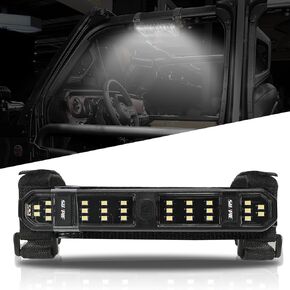SUNPIE UTV Dome Lights Rechargeable Universal Roll Bar LED Light Magnet Interior Lighting for UTV RZR Talon/Pioneer CanAm(All Model) Teryx/Mule Golf Cart Yamaha Wrangler, White and Red