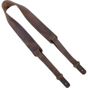 Adjustable Guitar and Bass Strap, Strap for Musicians, Electic and Acoustic Guitar Strap, Full Grain Leather, Handmade, Bourbon Brown