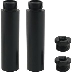 4PCS Black Mic Stand Extension Tube Microphone Extension Pipe Microphone Stand Extender for Desk Boom Arm Stands with 2 Nuts, 2 Extension Rod