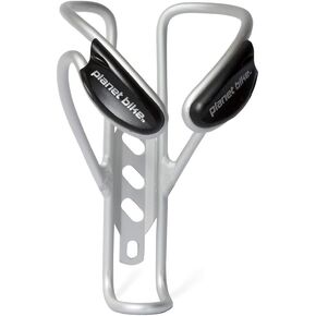 Planet Bike Button Bicycle Waterbottle Cage (Gloss Black with Silver Button)