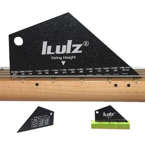 Guitar Fret Rocker and Precision String Height Gauge Tool for Bass Guitar, Black