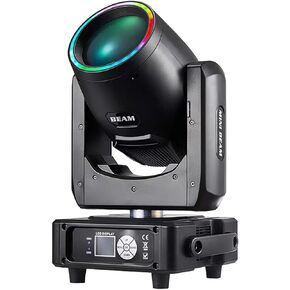 JUNMAN Mini 230W 7R Beam Moving Head Light DJ Disco Stage Lights 48 Prism with Led Strip and Rainbow Effect