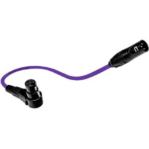 Balanced XLR Cable Male to Right Angle Female - 0.5 Feet (6 inches) Black - Pro 3-Pin Microphone Connector for Powered Speakers, Audio Interface or Mixer for Live Performance & Recording
