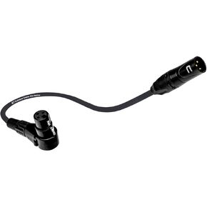 Balanced XLR Cable Male to Right Angle Female - 0.5 Feet (6 inches) Black - Pro 3-Pin Microphone Connector for Powered Speakers, Audio Interface or Mixer for Live Performance & Recording