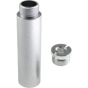 Aluminium Threaded Microphone Extension Tube Adaptor Silver 3/8 Inch Female to 5/8 Inch Male Adaptor Suitable for Boom Arm and Microphone Stand and Shockmount