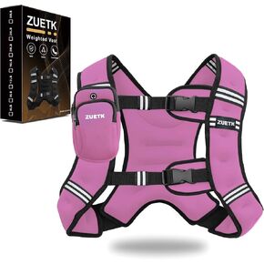 Weighted Vest, 6lb/8lb/12lb/16lb/20lb/25lb/30lb Weight Vest with Reflective Stripe, Weighted Vest for Men Women Workout Equipment for Strength Training, Running, Jogging, Fitness, Weight Loss