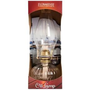 Florasense 9.5 Inch Glass Oil Lamp, Vintage Hurricane Lanterns, Clear Glass Kerosene Lamp - Pack of 2