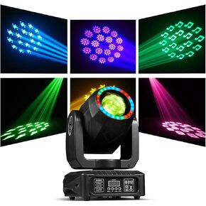 18 prisms Moving Head Lights 120W LED Stage Lights 10 Gobos DJ Lights Disco Lights 8 Colors 12 Channels LED Strobe Lights DMX512 Control for Disco KTV Club Party Wedding