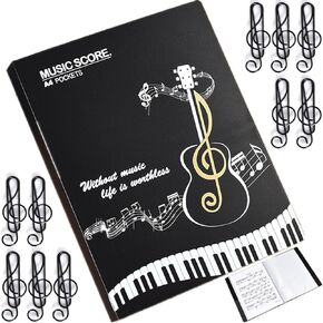 Sheet Music Folder Notebook Music Binder,Sheet Music Book,Music Folder for Sheet Music,A4 Size 80 Sleeves Display 160 Pages