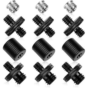 12pcs Mic Stand Adapter, Mic Thread Adapters 1/4 Female to 3/8 Male & 1/4 Male to 1/4 Male & 1/4 Male to 3/8 Male & 1/4 Female to 3/8 Female Screw Adapter for Microphone Boom Arm Camera Tripod