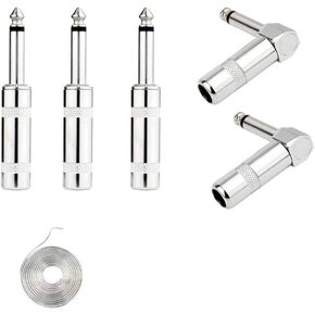 1/4" Audio Plugs 6.35mm Plug TS Male 1/4 inch Solder Type Mono Plug Straight Design Connector for DJ Mixer Speaker Guitar Cables Phono Patch Cable Microphone Cables (5 Pack) GiantBee (Straight TS) in Kuwait