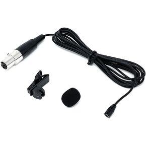 Black Lavalier Lapel Microphone Mic w/ 4 pin Mini XLR TA4F for Shure Wireless
