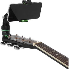 Guitar Head Phone Holder Mount Guitar Head Phone Holder Bracket Clip for Live Broadcast Teaching Video Recording + 10Pcs Picks + Wiping Cloth