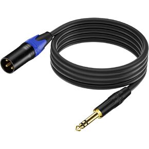 XLR ذكر إلى 1/4 بوصة (6.35 مم) كابل توصيل TRS جاك الرصاص المتوازن للإشارة XLR إلى كابل تصحيح ربع بوصة - 4 أقدام in Kuwait