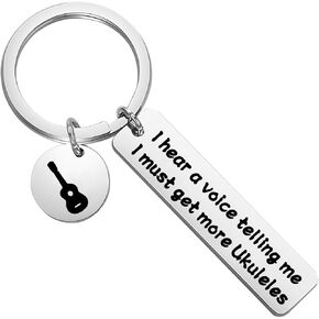 HOLLP Ukulele Acquisition Syndrome I Hear A Voice Telling Me I Must Get More Ukuleles Keychain Ukulele Lover Gift