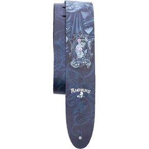 Perri's Leathers, Official Alchemy Widows Weeds Licenced Leather Guitar Strap, Direct to Leather Series, Anti-Slip, Adjustable from 42.5" to 56" Inch, Compatible w/All Button Lock Systems