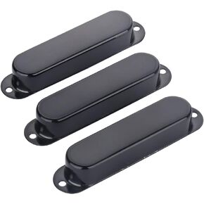 3Pcs Closed Brass Single Coil Pickup Covers Pickup Mounting Ring For Fender Strat Squier Electric Guitar Accessories (Silver(Chrome))