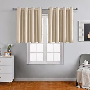 Short Blackout Grommet Curtains for Living Room and Bedroom,Room Darkening Curtains 2 Panel Sets Farmhouse Soundproof Window Treatments (Deep Blue, 52 W x 24 L) in Saudi Arabia