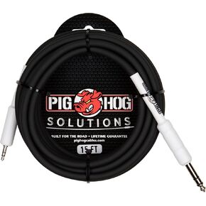 Pig Hog Solutions 1/4" TRS to 1/8" Mini, 15 ft