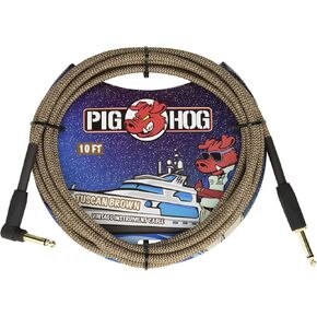 Pig Hog "Tuscan Brown Instrument Cable, 10ft Right Angle